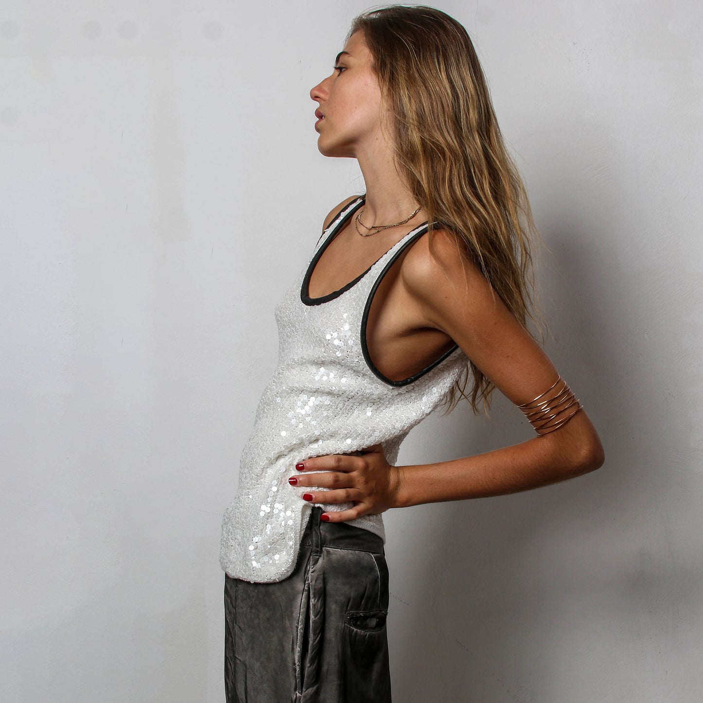 Leather trim tank