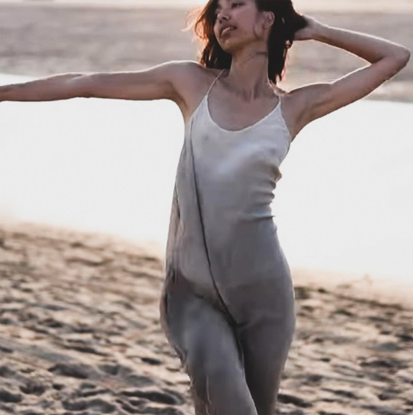 Spaghetti string slip dress