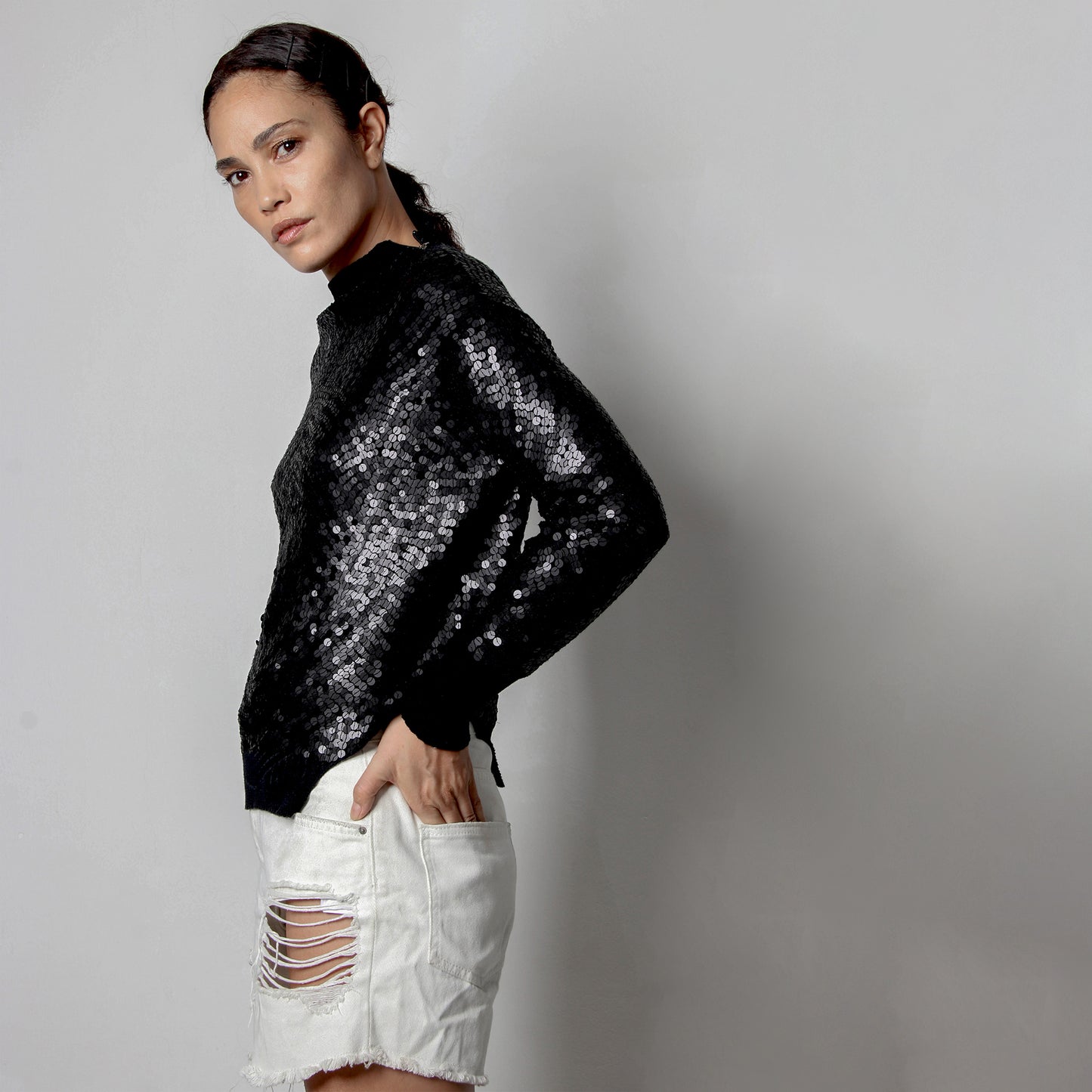 Zip neck knit