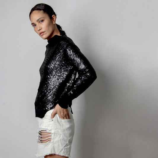 Zip neck knit