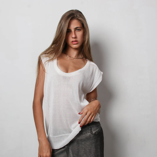 Sheer knit tee