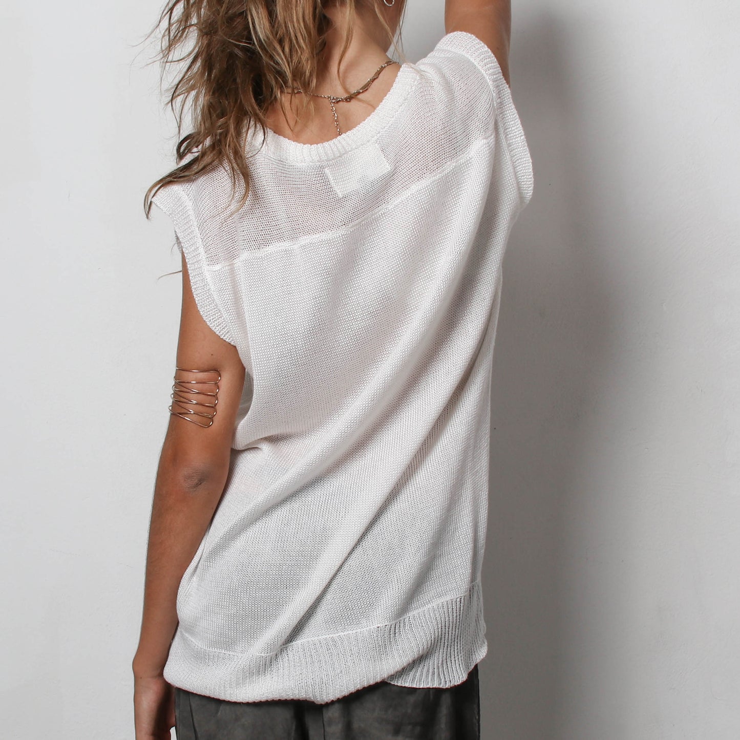Sheer knit tee