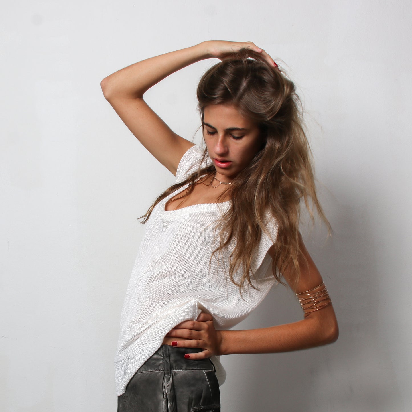 Sheer knit tee