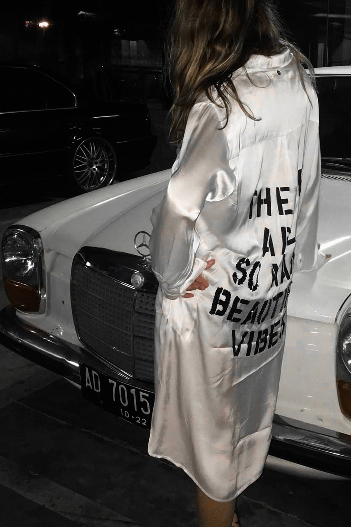 BV Satin Shirt Dress